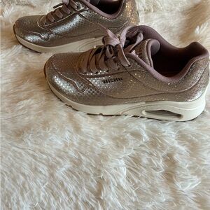 Skechers Women's Uno - Disco Nite Sneakers - Metallic Pink 6.5